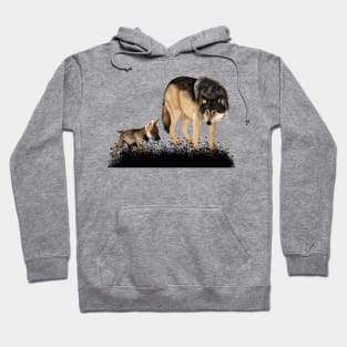 Awesome wolf with pup Hoodie